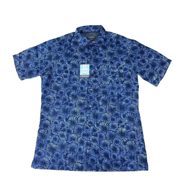 Van Heusen Other - Van Heusen Poly Tropical Print Shirt Sunburst Men's Size S